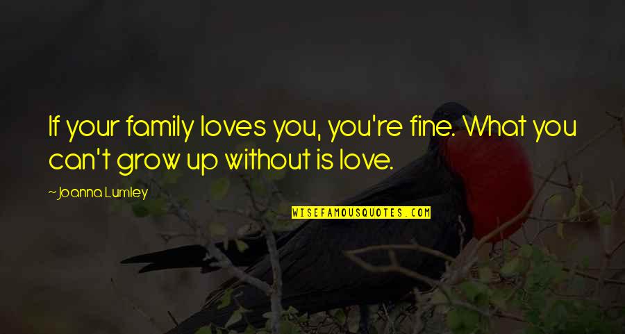 Love Can Grow Quotes By Joanna Lumley: If your family loves you, you're fine. What