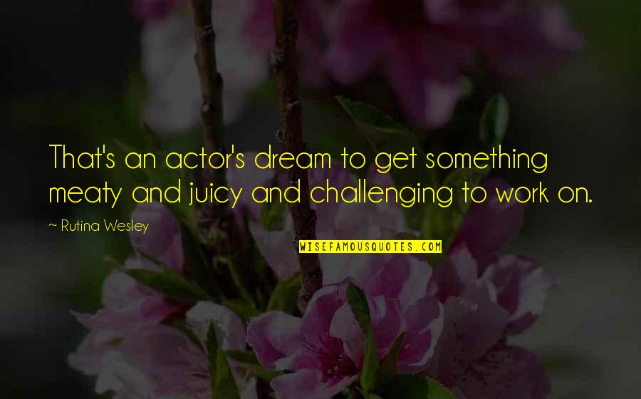 Love Can Last A Lifetime Quotes By Rutina Wesley: That's an actor's dream to get something meaty Love Can Last A Lifetime Quotes By Rutina Wesley: That's an actor's dream to get something meaty