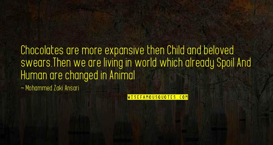Love Changed My Life Quotes By Mohammed Zaki Ansari: Chocolates are more expansive then Child and beloved