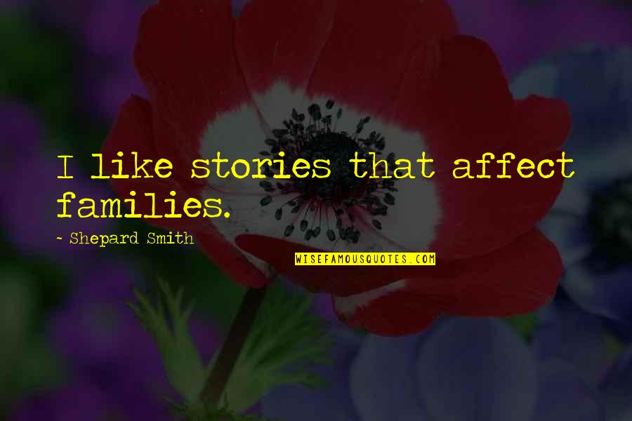 Love Comes Back Quotes By Shepard Smith: I like stories that affect families.