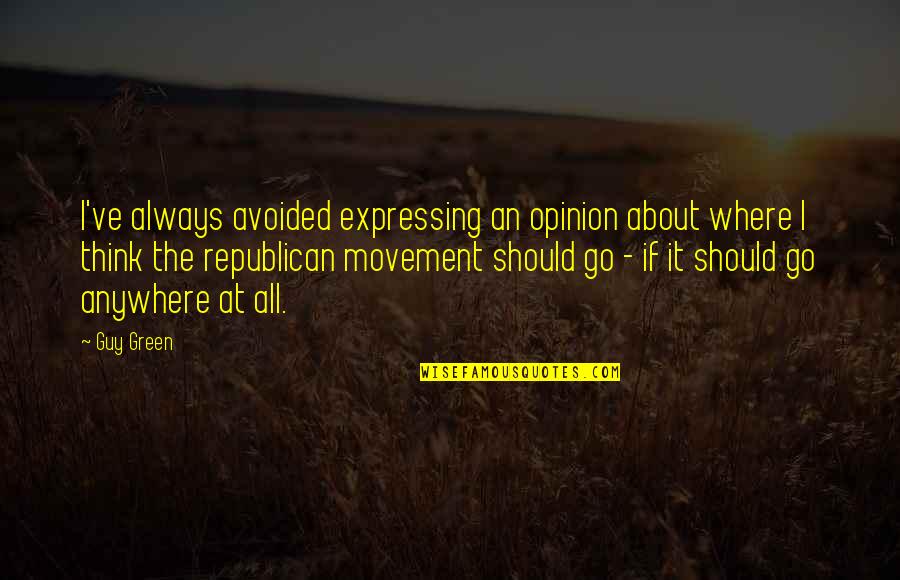 Love Conflicts Quotes By Guy Green: I've always avoided expressing an opinion about where
