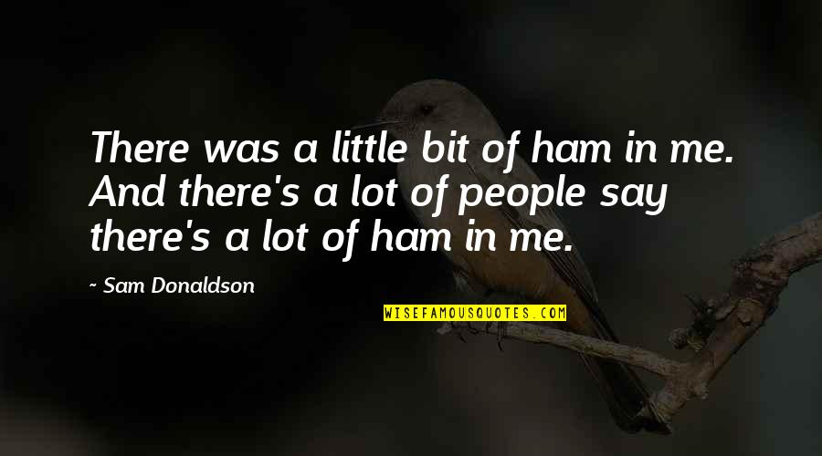 Love Connects Us Quotes By Sam Donaldson: There was a little bit of ham in
