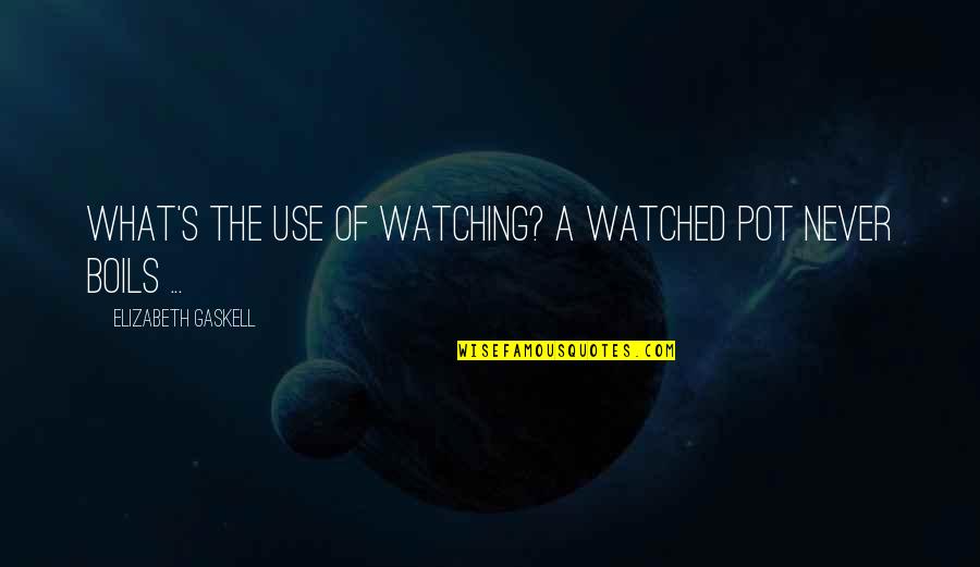 Love Coworkers Quotes By Elizabeth Gaskell: What's the use of watching? A watched pot