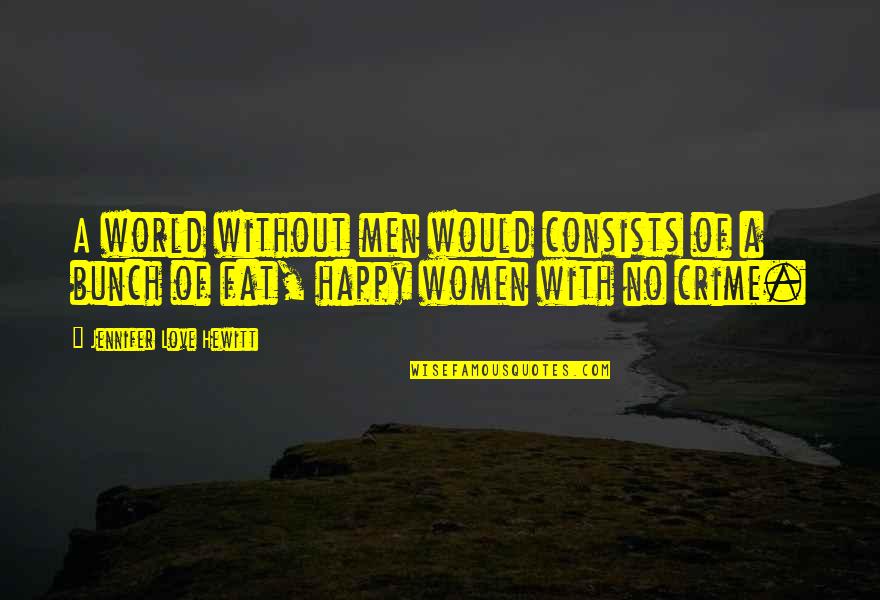 Love Crime Quotes By Jennifer Love Hewitt: A world without men would consists of a Love Crime Quotes By Jennifer Love Hewitt: A world without men would consists of a