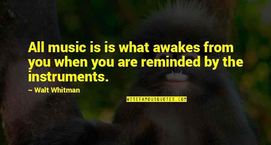 Love Cuts Deep Quotes By Walt Whitman: All music is is what awakes from you