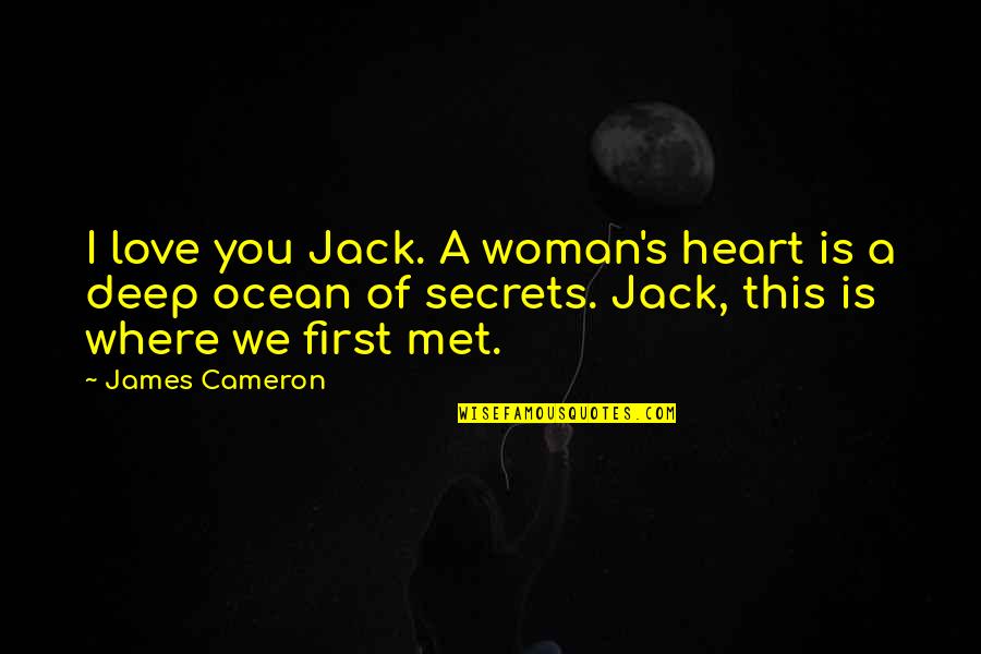 Love Deep Ocean Quotes By James Cameron: I love you Jack. A woman's heart is Love Deep Ocean Quotes By James Cameron: I love you Jack. A woman's heart is