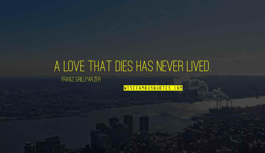 Love Dies Quotes By Franz Grillparzer: A love that dies has never lived.