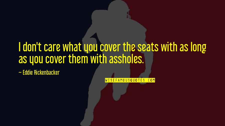 Love Doesn't Cost Quotes By Eddie Rickenbacker: I don't care what you cover the seats Love Doesn't Cost Quotes By Eddie Rickenbacker: I don't care what you cover the seats