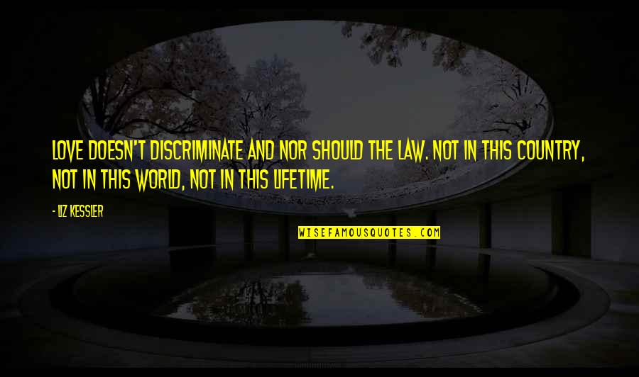 Love Doesn't Discriminate Quotes By Liz Kessler: Love doesn't discriminate and nor should the law.