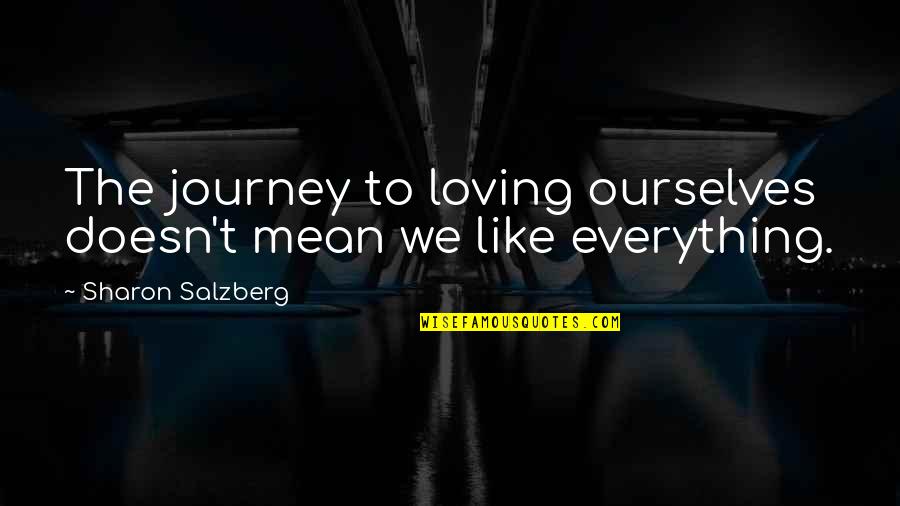 Love Doesn't Mean Quotes By Sharon Salzberg: The journey to loving ourselves doesn't mean we