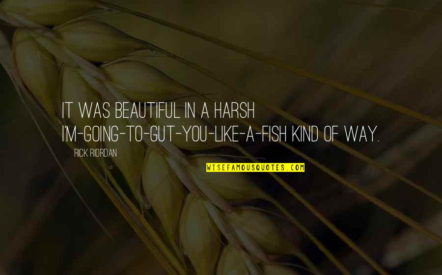 Love Drake Tumblr Quotes By Rick Riordan: It was beautiful in a harsh I'm-going-to-gut-you-like-a-fish kind