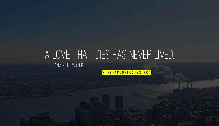 Love Dying Out Quotes By Franz Grillparzer: A love that dies has never lived.