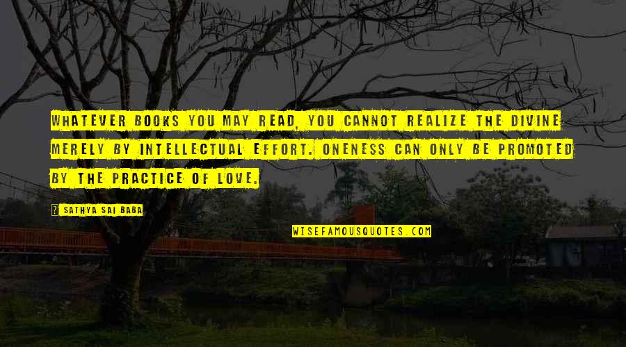 Love Effort Quotes By Sathya Sai Baba: Whatever books you may read, you cannot realize