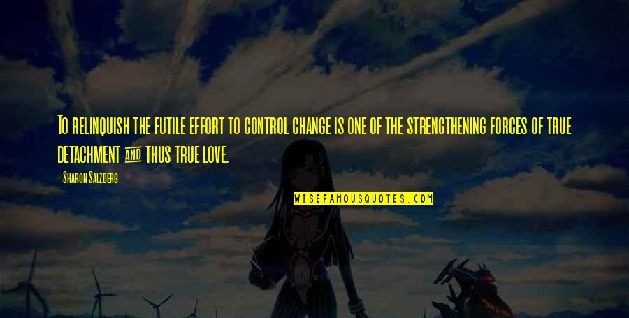 Love Effort Quotes By Sharon Salzberg: To relinquish the futile effort to control change