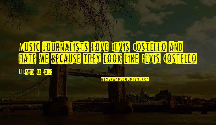Love Elvis Quotes By David Lee Roth: Music journalists love Elvis Costello and hate me
