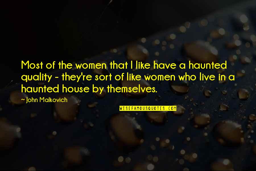 Love Exuberance Quotes By John Malkovich: Most of the women that I like have