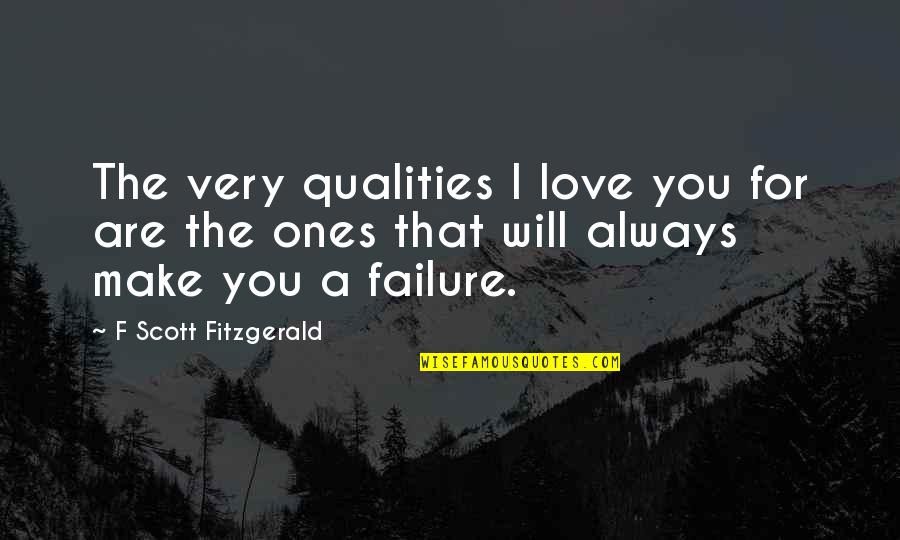 Love F Scott Fitzgerald Quotes By F Scott Fitzgerald: The very qualities I love you for are