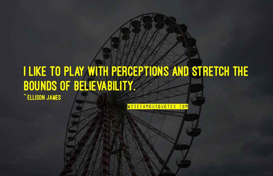 Love Failure Heart Touching Quotes By Ellison James: I like to play with perceptions and stretch