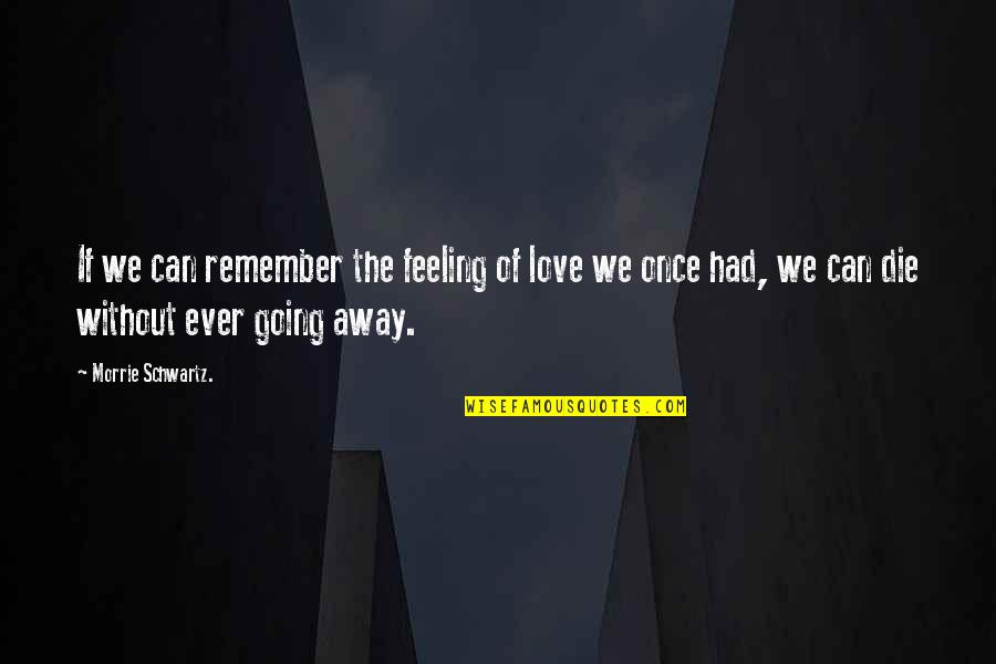 Love Feelings Quotes By Morrie Schwartz.: If we can remember the feeling of love