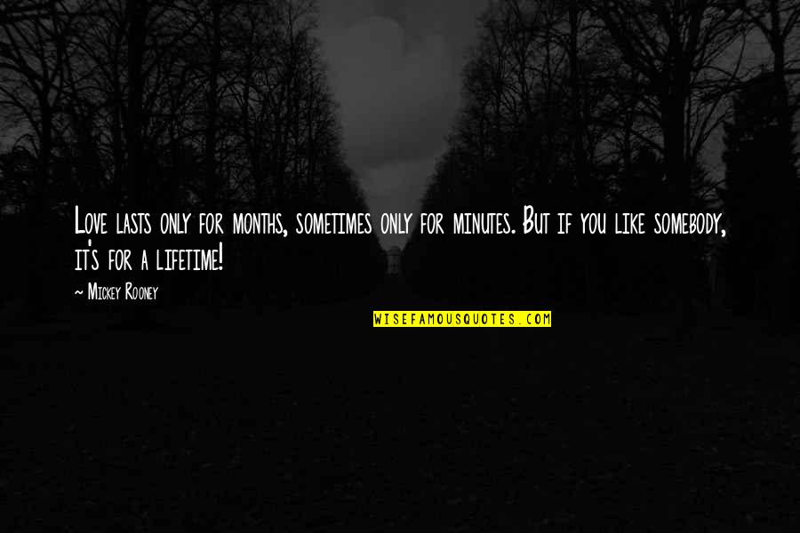 Love For A Lifetime Quotes By Mickey Rooney: Love lasts only for months, sometimes only for Love For A Lifetime Quotes By Mickey Rooney: Love lasts only for months, sometimes only for