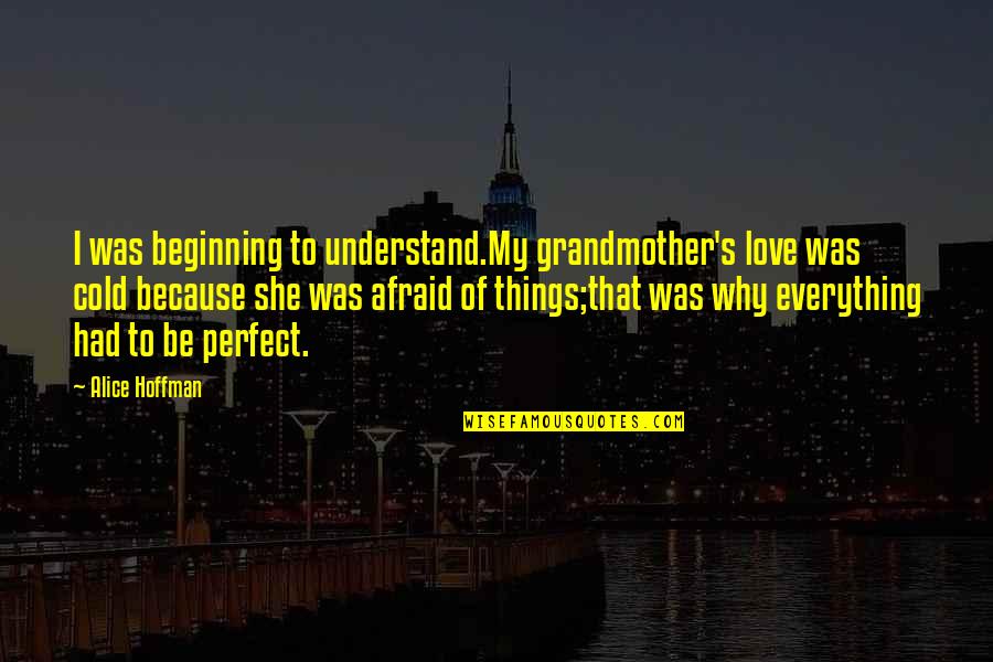 Love For Your Grandmother Quotes By Alice Hoffman: I was beginning to understand.My grandmother's love was