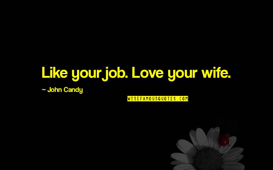 Love For Your Wife Quotes By John Candy: Like your job. Love your wife.