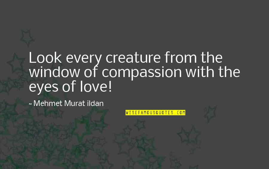 Love From Authors Quotes By Mehmet Murat Ildan: Look every creature from the window of compassion