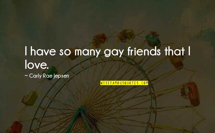 Love Gay Quotes By Carly Rae Jepsen: I have so many gay friends that I