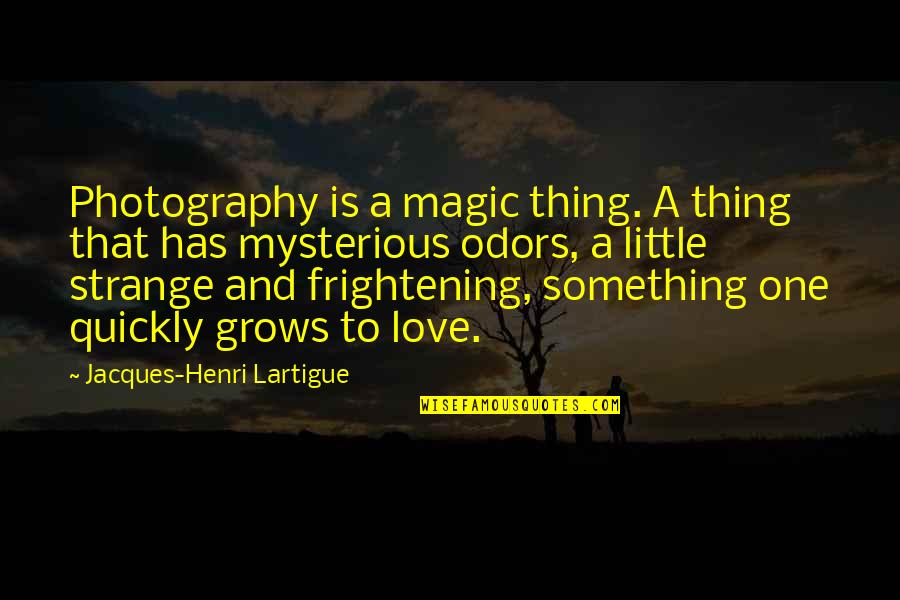 Love Grows Quotes By Jacques-Henri Lartigue: Photography is a magic thing. A thing that