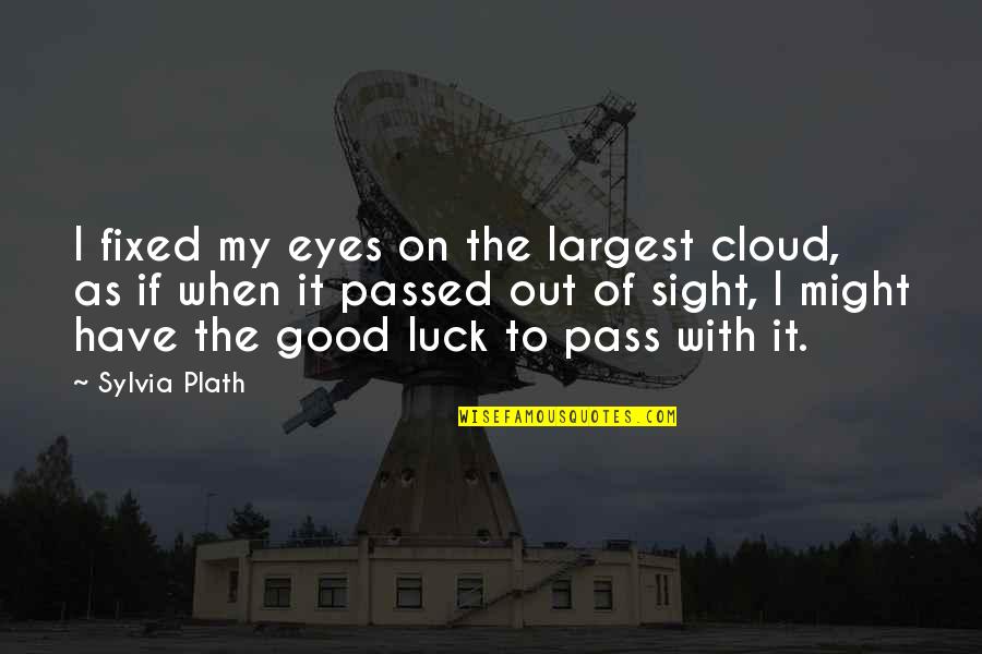 Love Having You Around Quotes By Sylvia Plath: I fixed my eyes on the largest cloud,