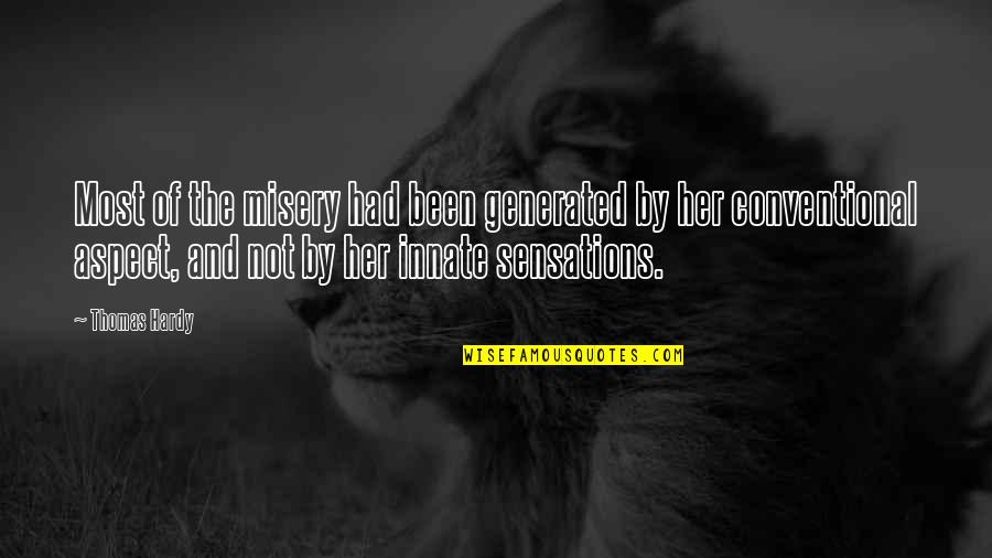 Love Heart Tattoos Quotes By Thomas Hardy: Most of the misery had been generated by