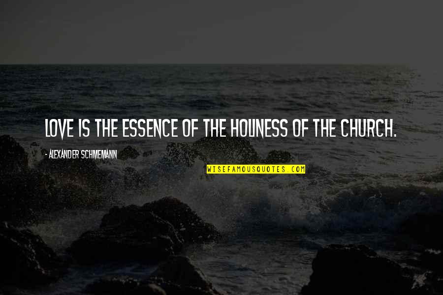 Love Holiness Quotes By Alexander Schmemann: Love is the essence of the holiness of