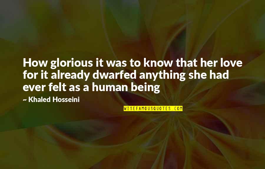 Love Human Being Quotes By Khaled Hosseini: How glorious it was to know that her