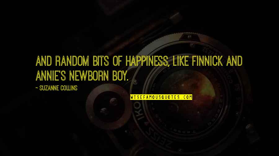 Love Hunger Games Quotes By Suzanne Collins: And random bits of happiness, like Finnick and