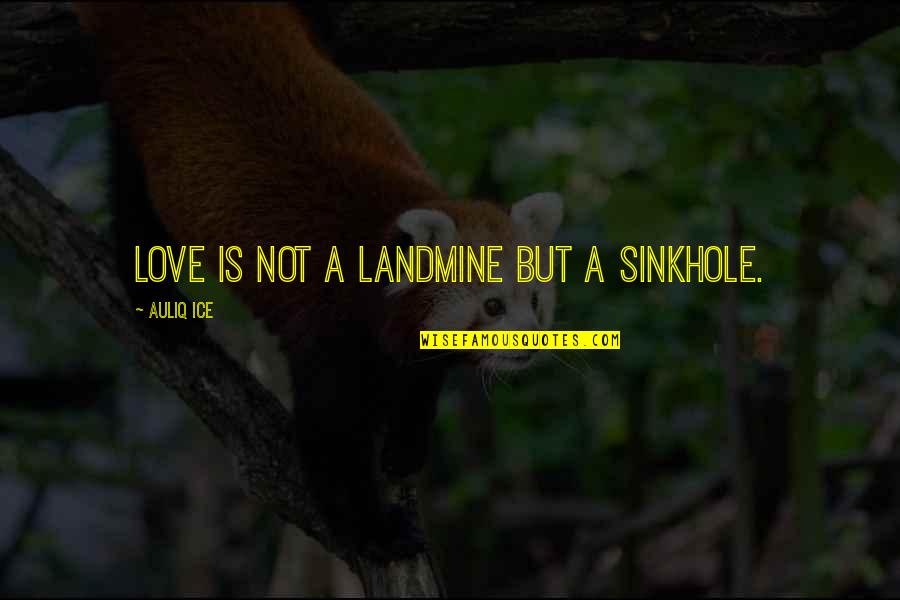 Love Hurts But Quotes By Auliq Ice: Love is not a landmine but a sinkhole.