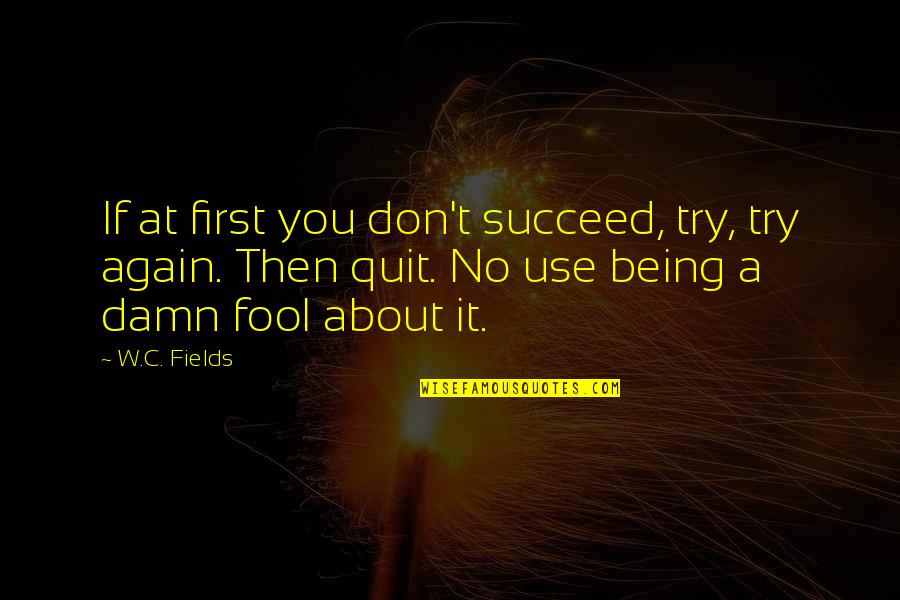 Love In Cursive Quotes By W.C. Fields: If at first you don't succeed, try, try