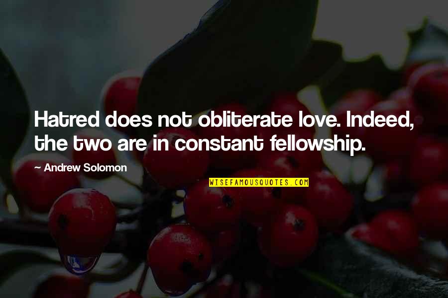 Love Indeed Quotes By Andrew Solomon: Hatred does not obliterate love. Indeed, the two