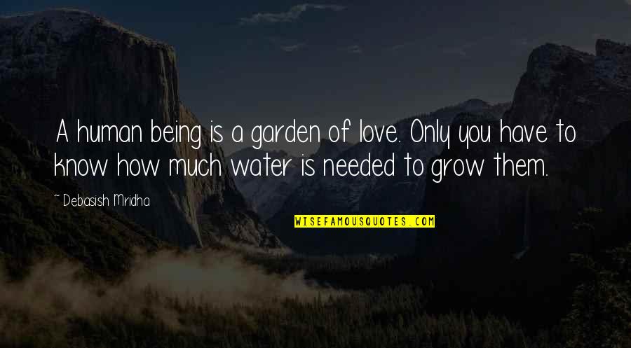 Love Is A Garden Quotes By Debasish Mridha: A human being is a garden of love.