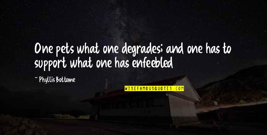 Love Is A Powerful Thing Quotes By Phyllis Bottome: One pets what one degrades; and one has