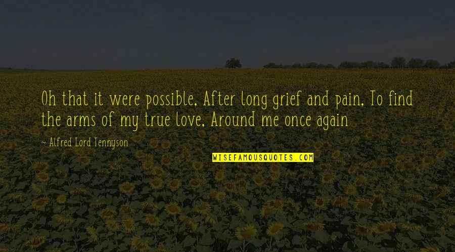 Love Is All Around Us Quotes By Alfred Lord Tennyson: Oh that it were possible, After long grief