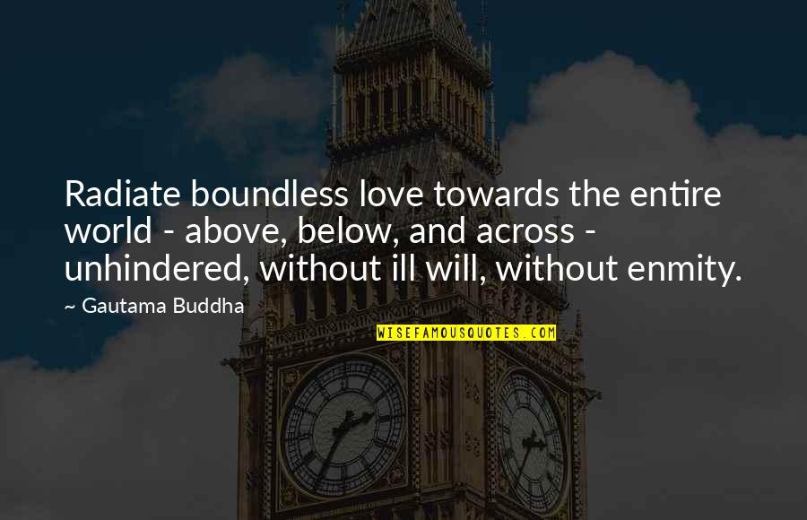 Love Is Boundless Quotes By Gautama Buddha: Radiate boundless love towards the entire world -