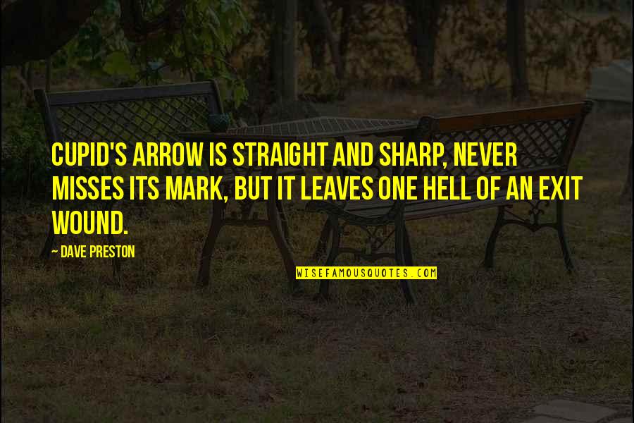 Love Is Hell Quotes By Dave Preston: Cupid's arrow is straight and sharp, never misses