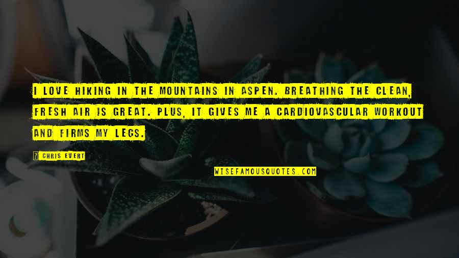 Love Is In The Air Quotes By Chris Evert: I love hiking in the mountains in Aspen.