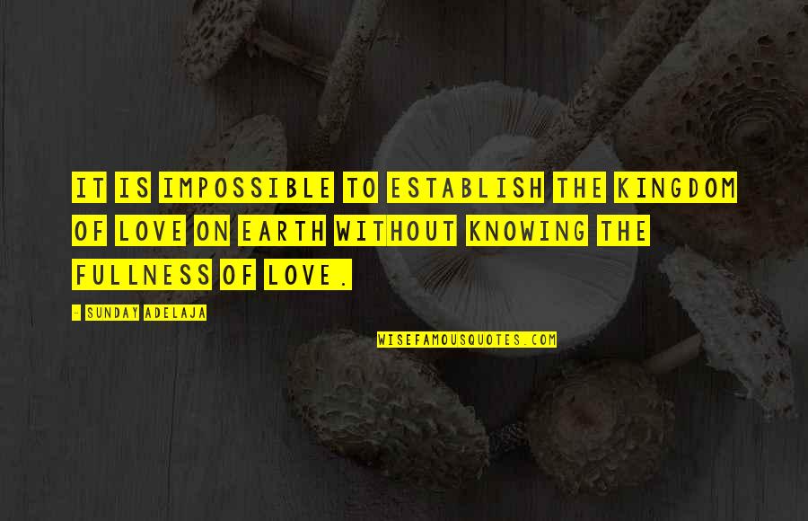 Love Is Knowing Quotes By Sunday Adelaja: It is impossible to establish the kingdom of