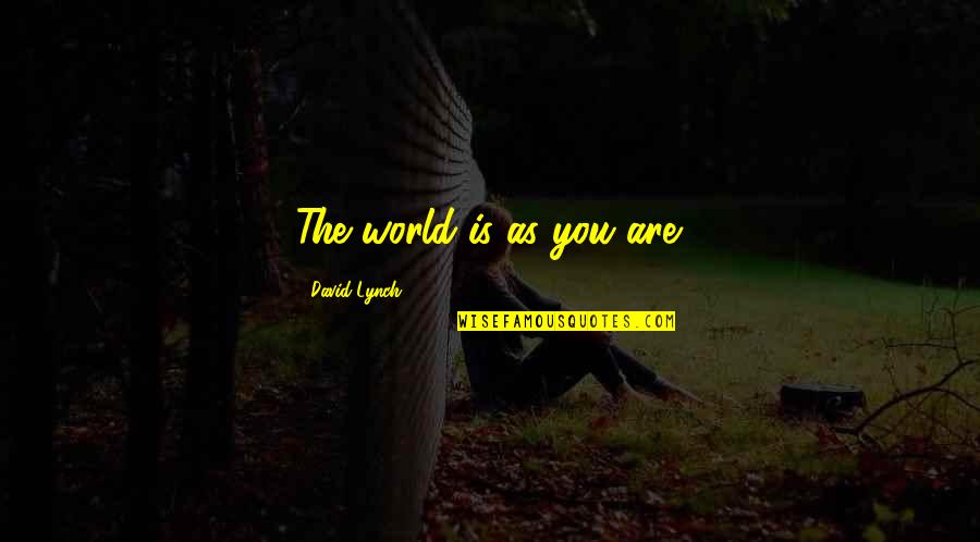 Love Is Like A Volcano Quotes By David Lynch: The world is as you are. Love Is Like A Volcano Quotes By David Lynch: The world is as you are.