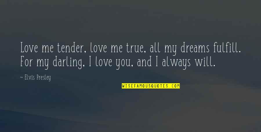 Love Is Not Always True Quotes By Elvis Presley: Love me tender, love me true, all my