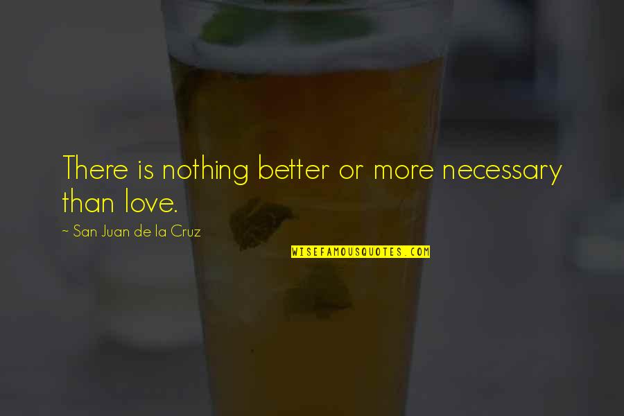 Love Is Not Necessary Quotes By San Juan De La Cruz: There is nothing better or more necessary than