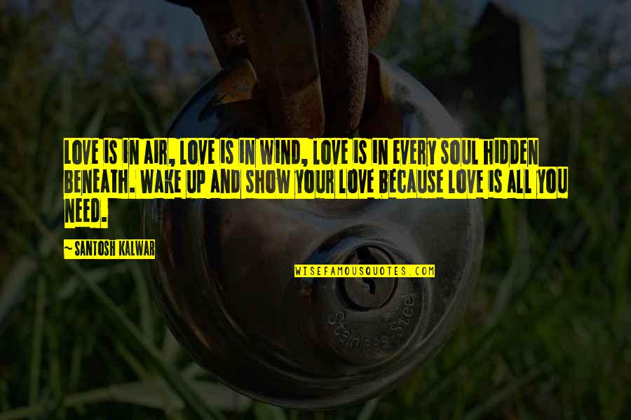 Love Is Not Show Off Quotes By Santosh Kalwar: Love is in air, love is in wind,