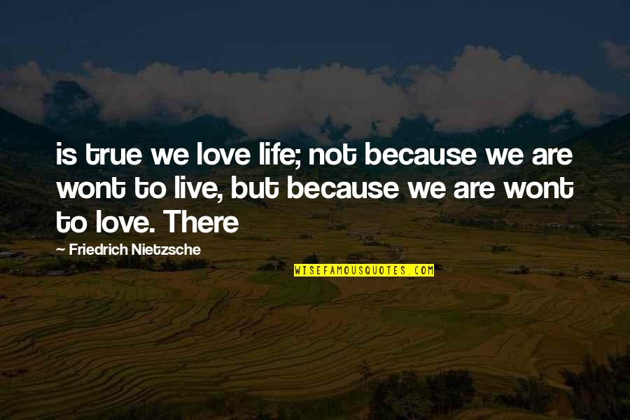 Love Is Not True Quotes By Friedrich Nietzsche: is true we love life; not because we