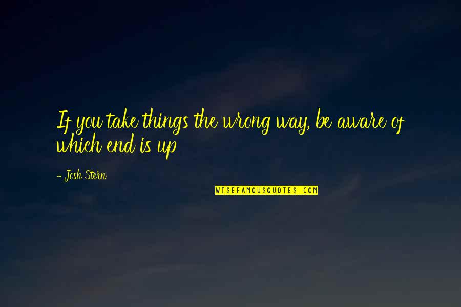 Love Is Not Wrong Quotes By Josh Stern: If you take things the wrong way, be